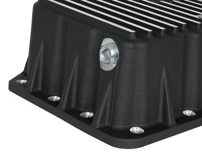 aFe Pro Series Engine Oil Pan Black w/ Machined Fins | Ford Powerstroke V8-6.7L (11-16) (46-70322)