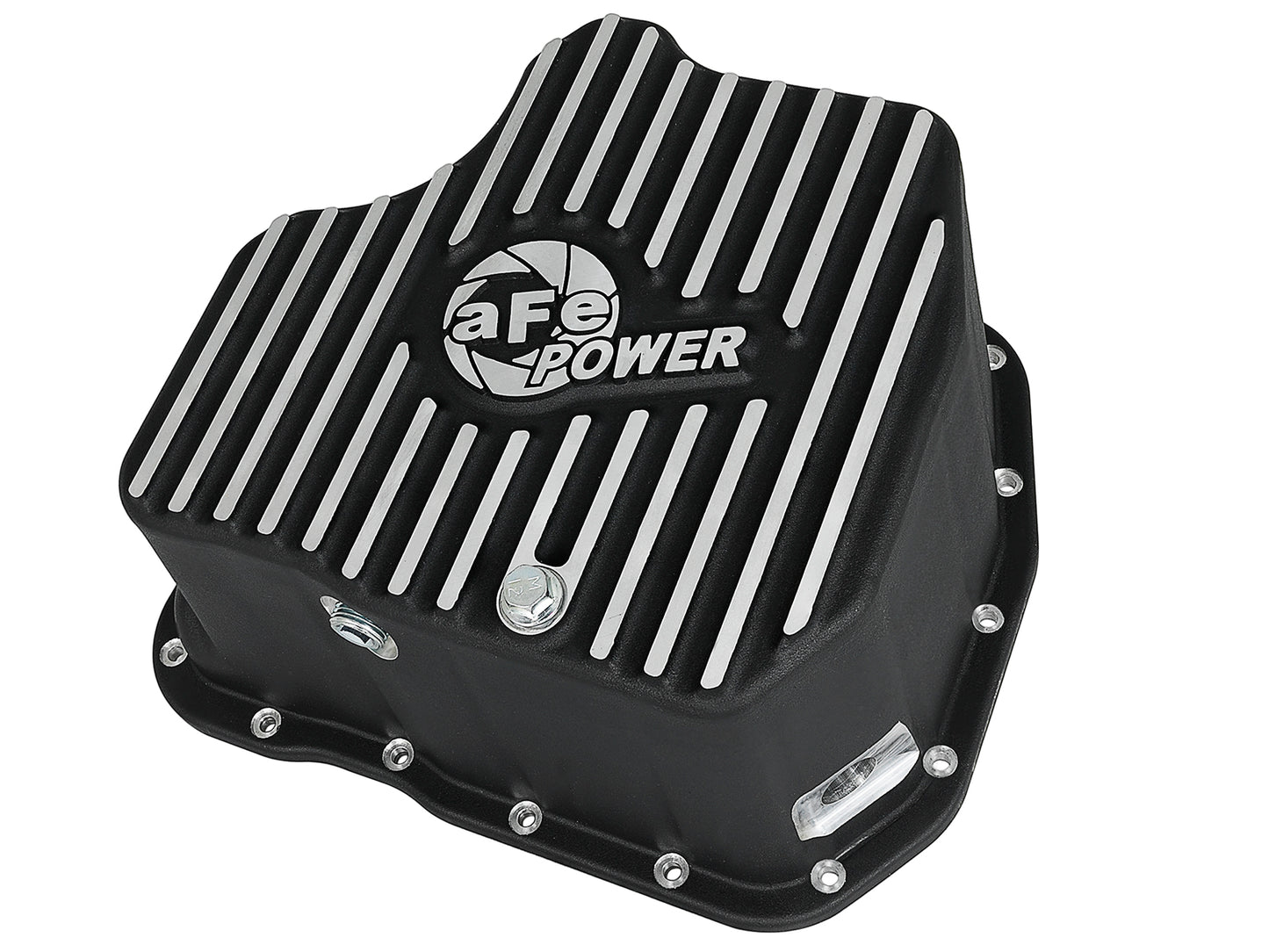 aFe Pro Series Deep Engine Oil Pan Black w/ Machined Fins | GM Duramax V8-6.6L (11-16) (46-70342)