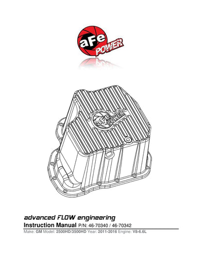 aFe Pro Series Deep Engine Oil Pan Black w/ Machined Fins | GM Duramax V8-6.6L (11-16) (46-70342)
