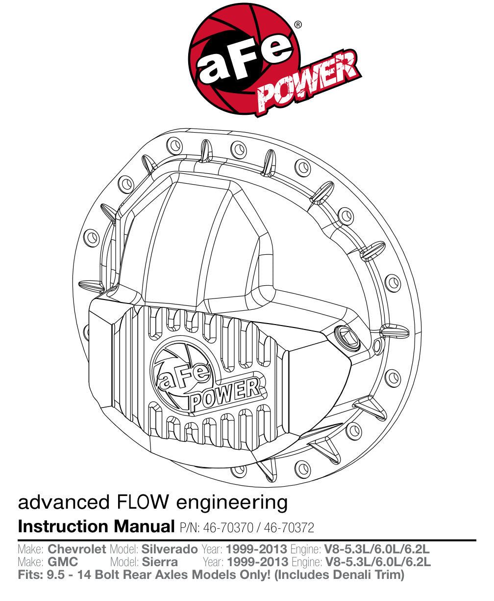 aFe Pro Series Rear Differential Cover Black w/ Machined Fins | GM Trucks (99-13) (46-70372)