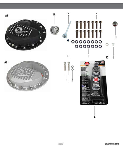 aFe Pro Series Rear Differential Cover Black w/ Machined Fins | GM Trucks (99-13) (46-70372)