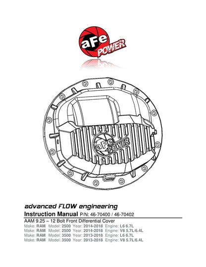 aFe Power Street Series Front Diff Cover | RAM 1500/2500/3500 10-18 (46-70400)