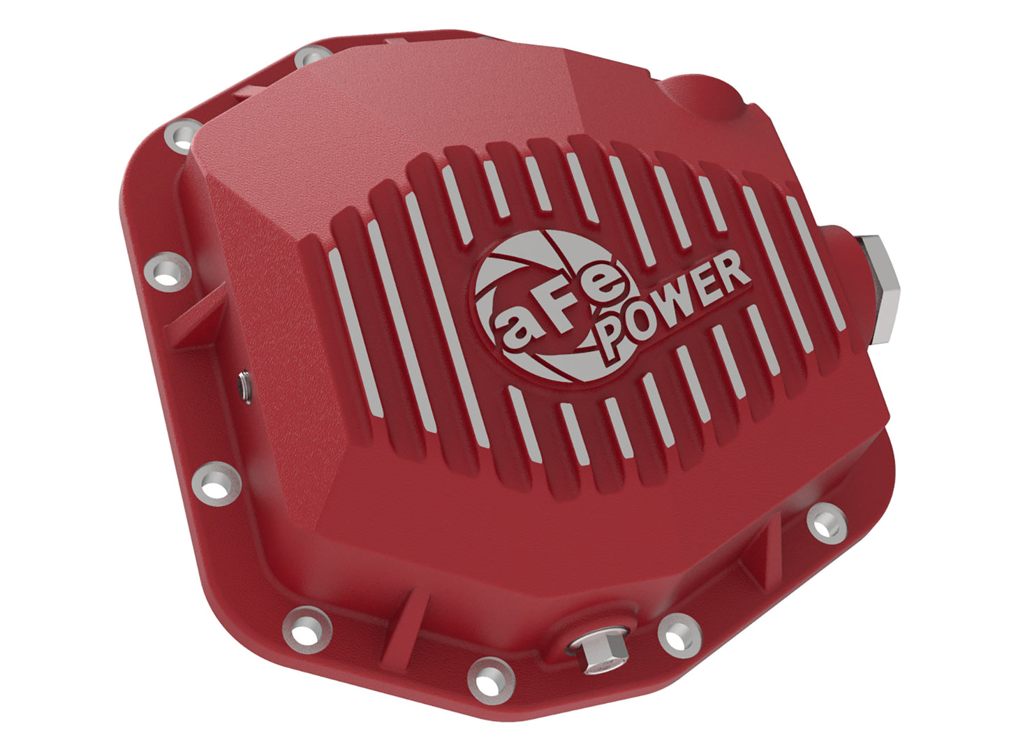 aFe Pro Series Rear Diff Cover Red w/ Machined Fins | Jeep JL 18+ (SPF467100R)