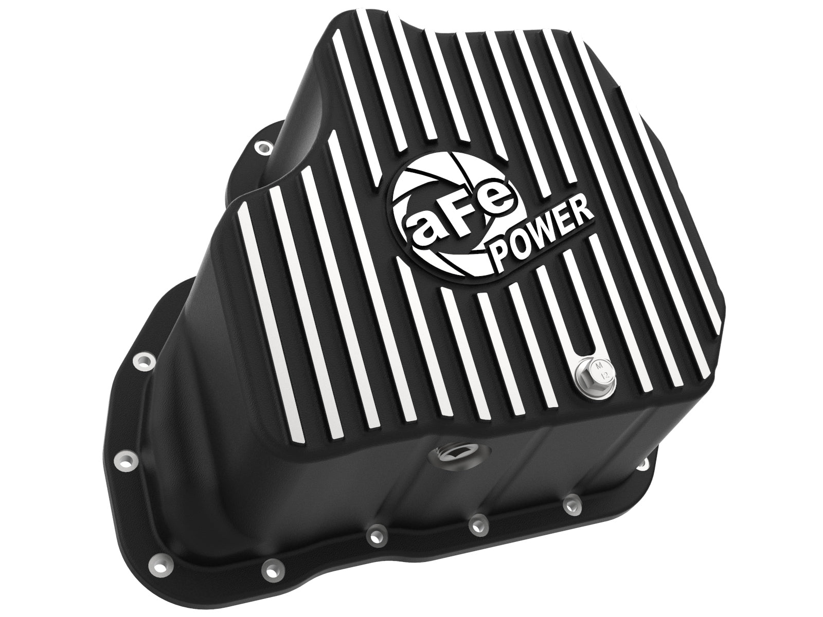 aFe Pro Series Engine Oil Pan Black w/ Machined Fins | GM Diesel Trucks V8-6.6L (01-10) (46-71070B)