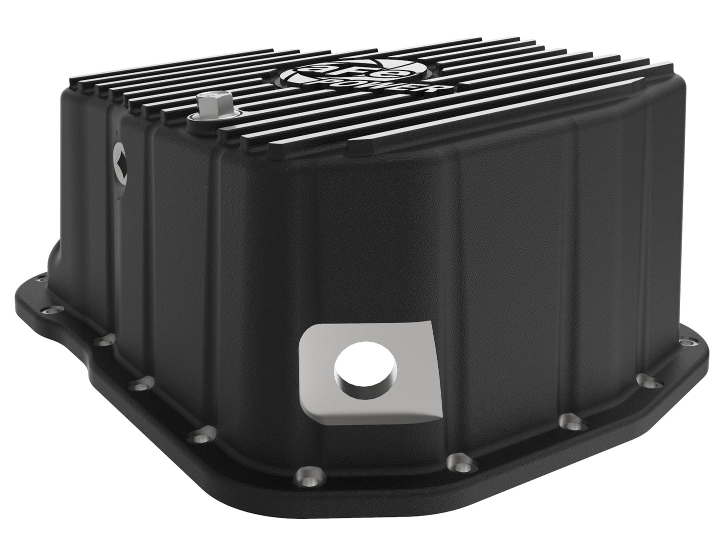 aFe Pro Series Engine Oil Pan Black w/ Machined Fins | GM Diesel Trucks V8-6.6L (01-10) (46-71070B)