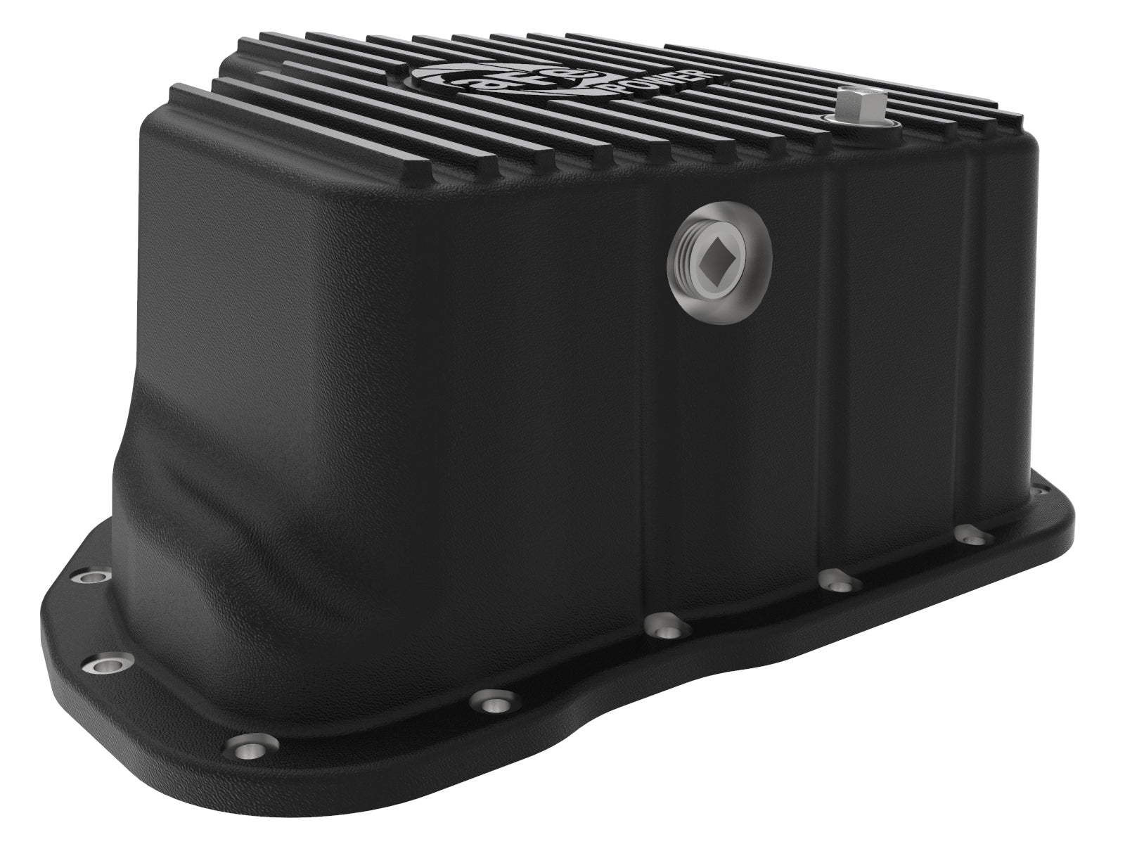 aFe Pro Series Engine Oil Pan Black w/ Machined Fins | GM Diesel Trucks V8-6.6L (01-10) (46-71070B)