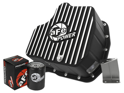 aFe POWER Pro Series Oil Pan Black w/ Machined Fins | GM 6.6L LML Diesel (11-16) (46-71080B)