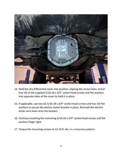 aFe Street Series Dana 44 Rear Diff Cover Jeep TJ/JK (97-18) (46-71110A)
