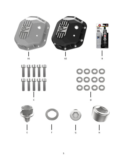 aFe Pro Series Dana 44 Rear Diff Cover Jeep Wrangler (97-18) (46-71110B)
