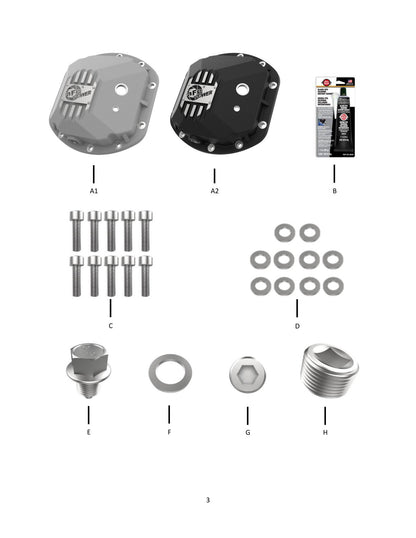 aFe Street Series Dana 30 Front Diff Cover Jeep TJ/JK (97-18) (46-71130A)