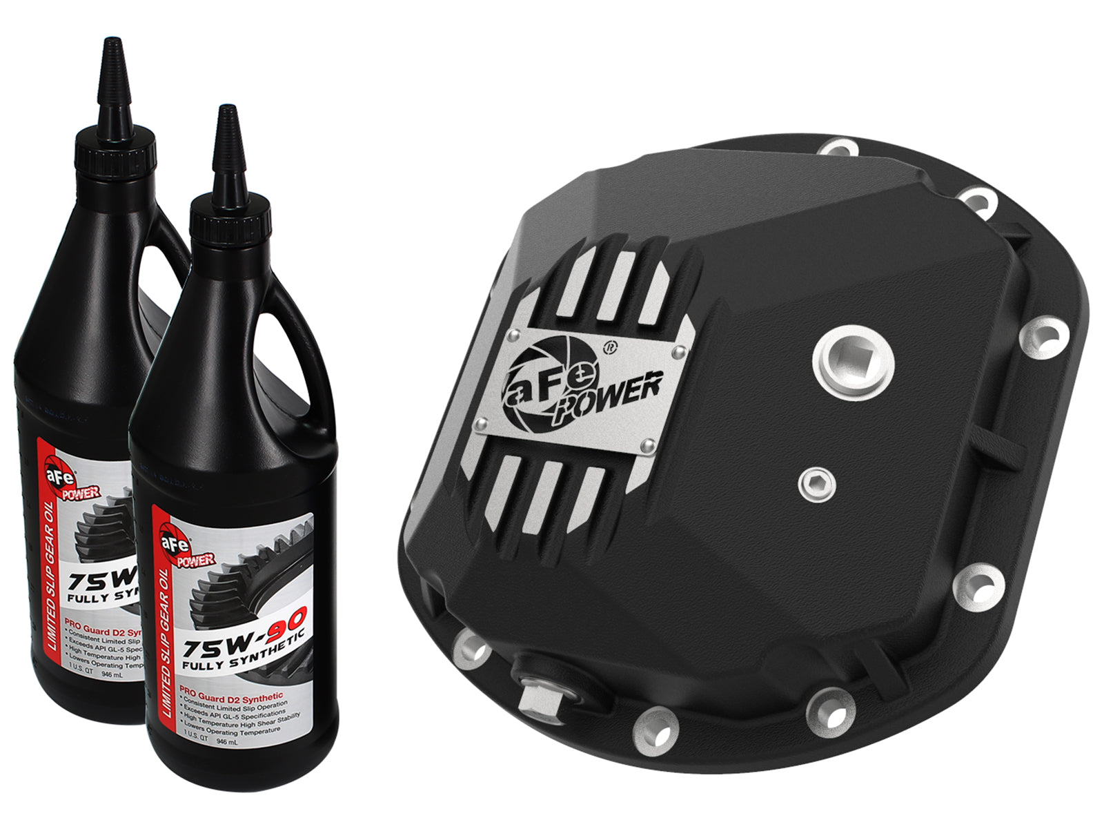 aFe Pro Series Dana 30 Front Diff Cover w/ Gear Oil | Jeep Wrangler (97-18) (46-71131B)