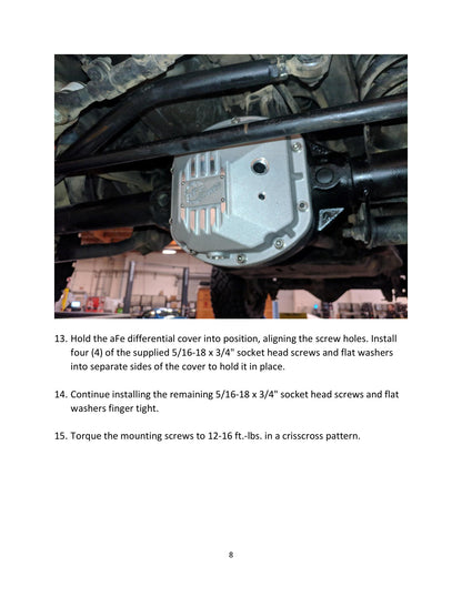aFe Pro Series Dana 30 Front Diff Cover w/ Gear Oil | Jeep Wrangler (97-18) (46-71131B)