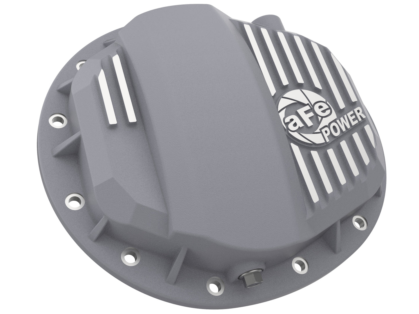 aFe Street Series Raw Front Differential Cover w/ Machined Fins | GM Gas Trucks/SUV (46-71140A)