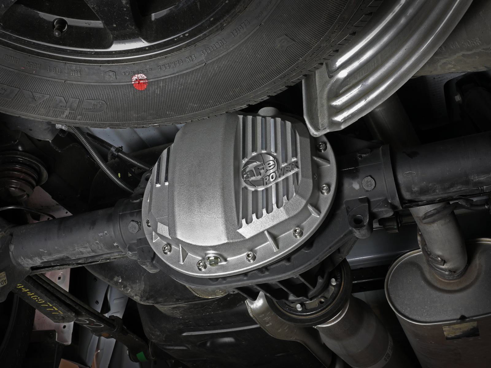 aFe Street Series Raw Front Differential Cover w/ Machined Fins | GM Gas Trucks/SUV (46-71140A)