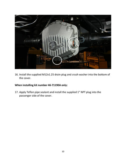 aFe Pro Series Dana M220 Rear Diff Cover w/ Gear Oil Jeep Gladiator (20-23) (46-71191B)