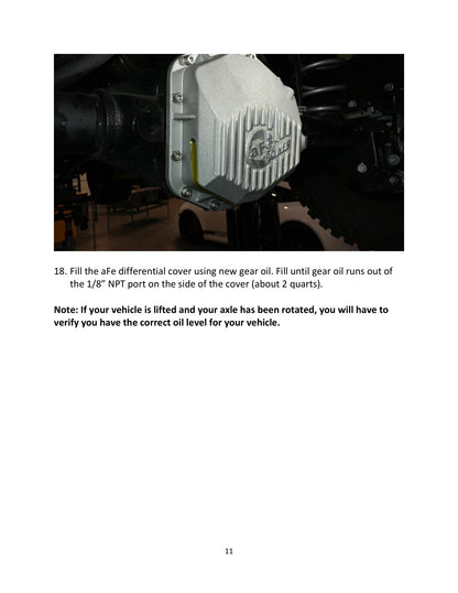 aFe Pro Series Dana M220 Rear Diff Cover w/ Gear Oil Jeep Gladiator (20-23) (46-71191B)