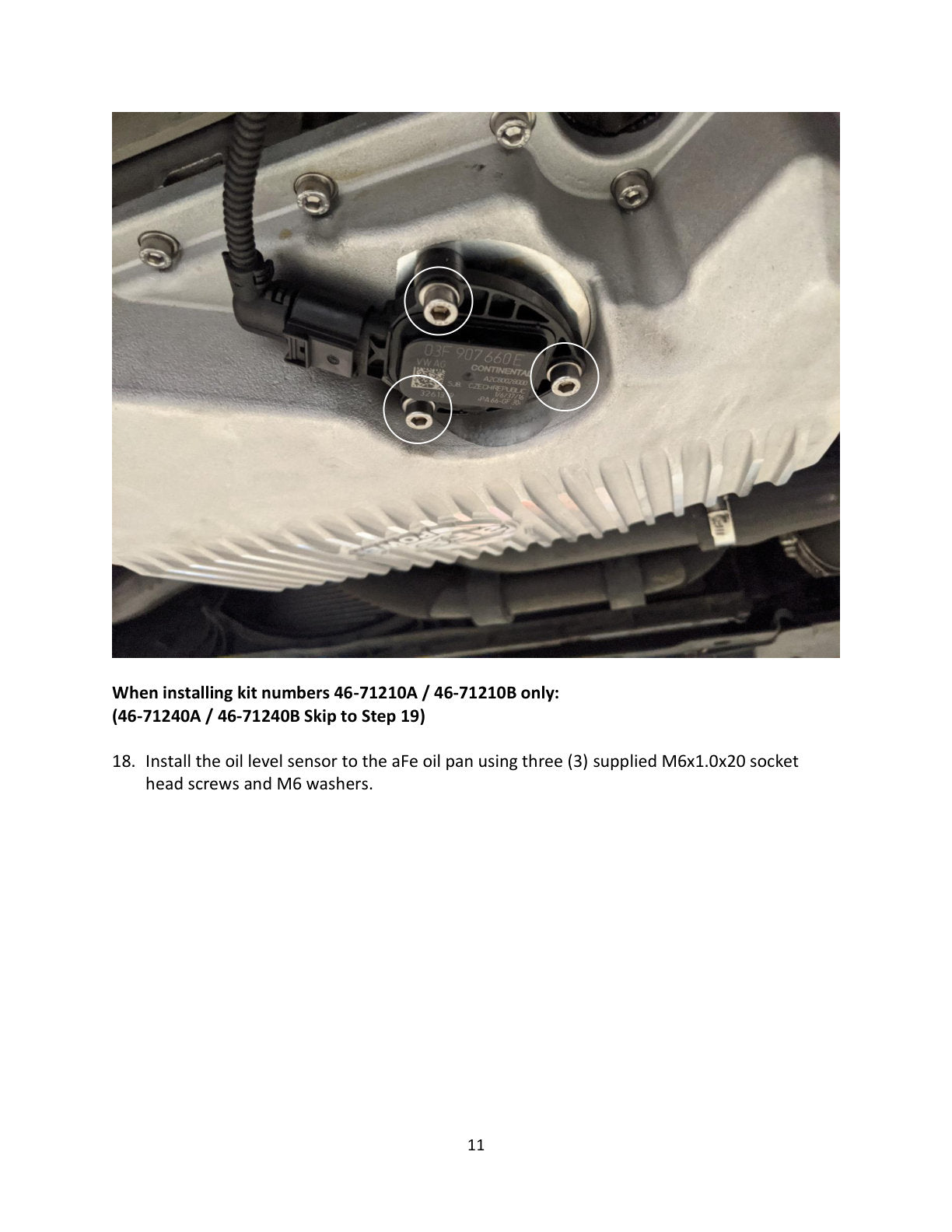 aFe Oil Pan | Audi VW 1.8/2.0L w/ Oil Sensor (46-71210A) (SPF4671210A)