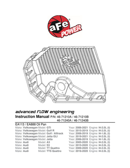 aFe POWER Street Series Raw Engine Oil Pan w/ Machined Fins | VW 1.8L/2.0L (05-19) (46-71240A)