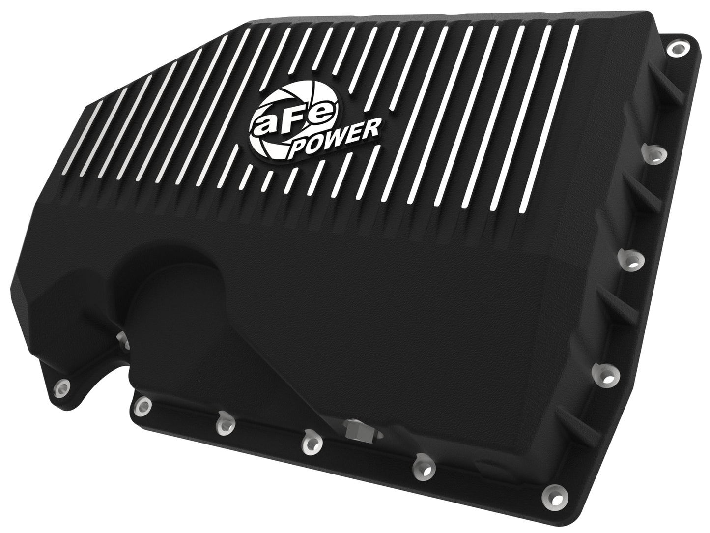 aFe Engine Oil Pan Black POWER Street Series w/ Machined Fins | VW 1.8L/2.0L (05-19) (46-71240B)