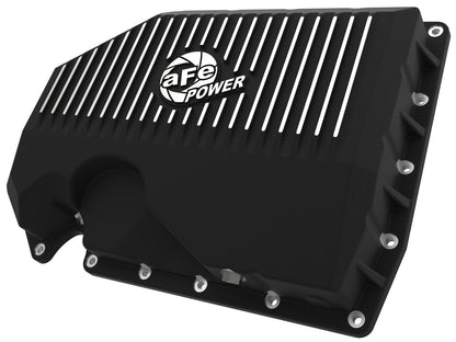 aFe Engine Oil Pan Black POWER Street Series w/ Machined Fins | VW 1.8L/2.0L (05-19) (46-71240B)