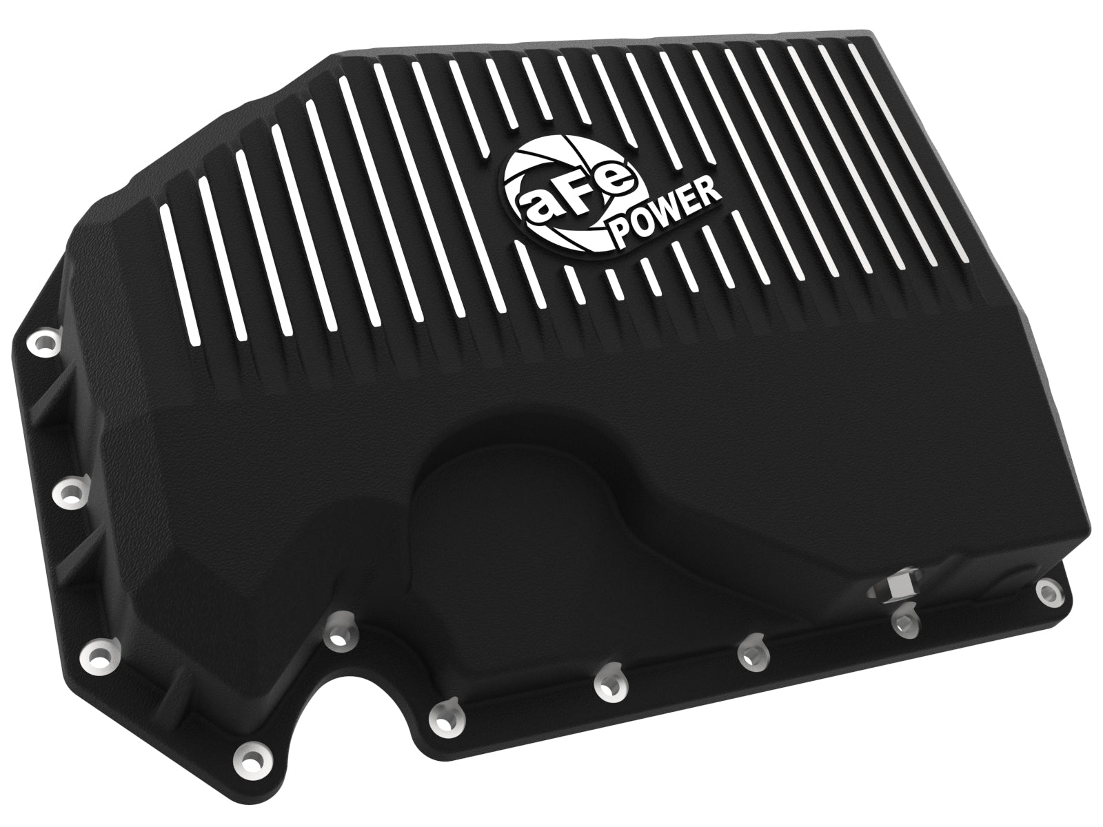 aFe Engine Oil Pan Black POWER Street Series w/ Machined Fins | VW 1.8L/2.0L (05-19) (46-71240B)