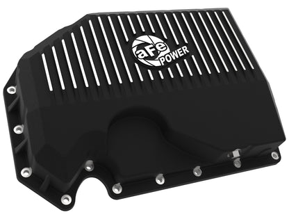 aFe Engine Oil Pan Black POWER Street Series w/ Machined Fins | VW 1.8L/2.0L (05-19) (46-71240B)