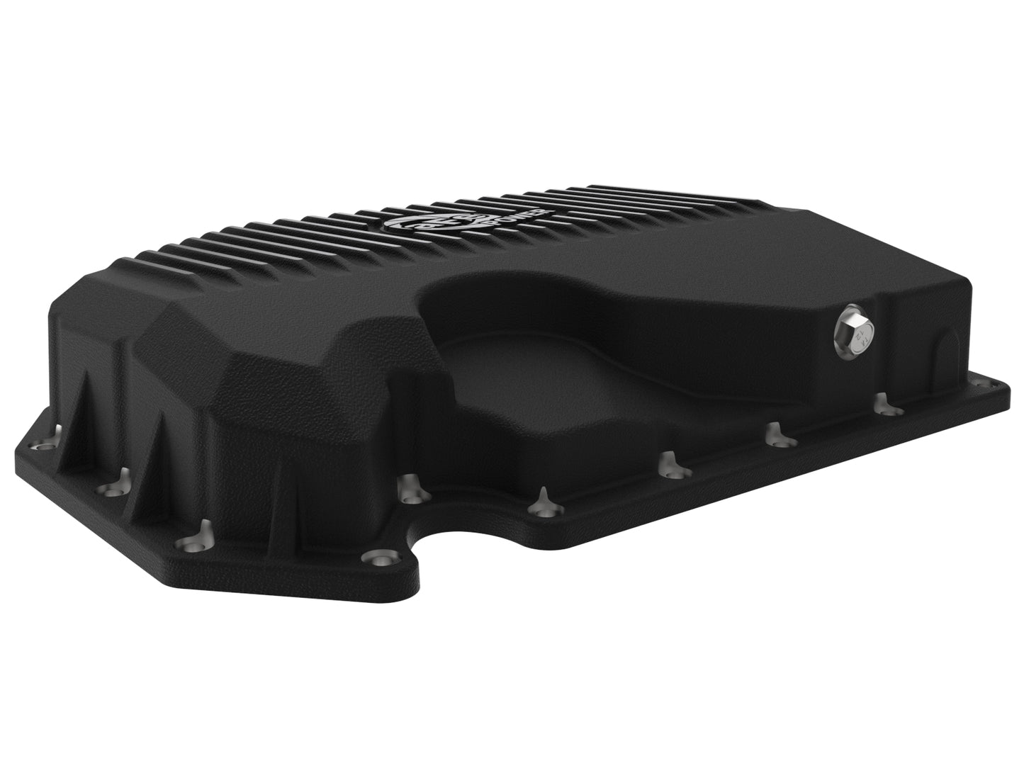 aFe Engine Oil Pan Black POWER Street Series w/ Machined Fins | VW 1.8L/2.0L (05-19) (46-71240B)