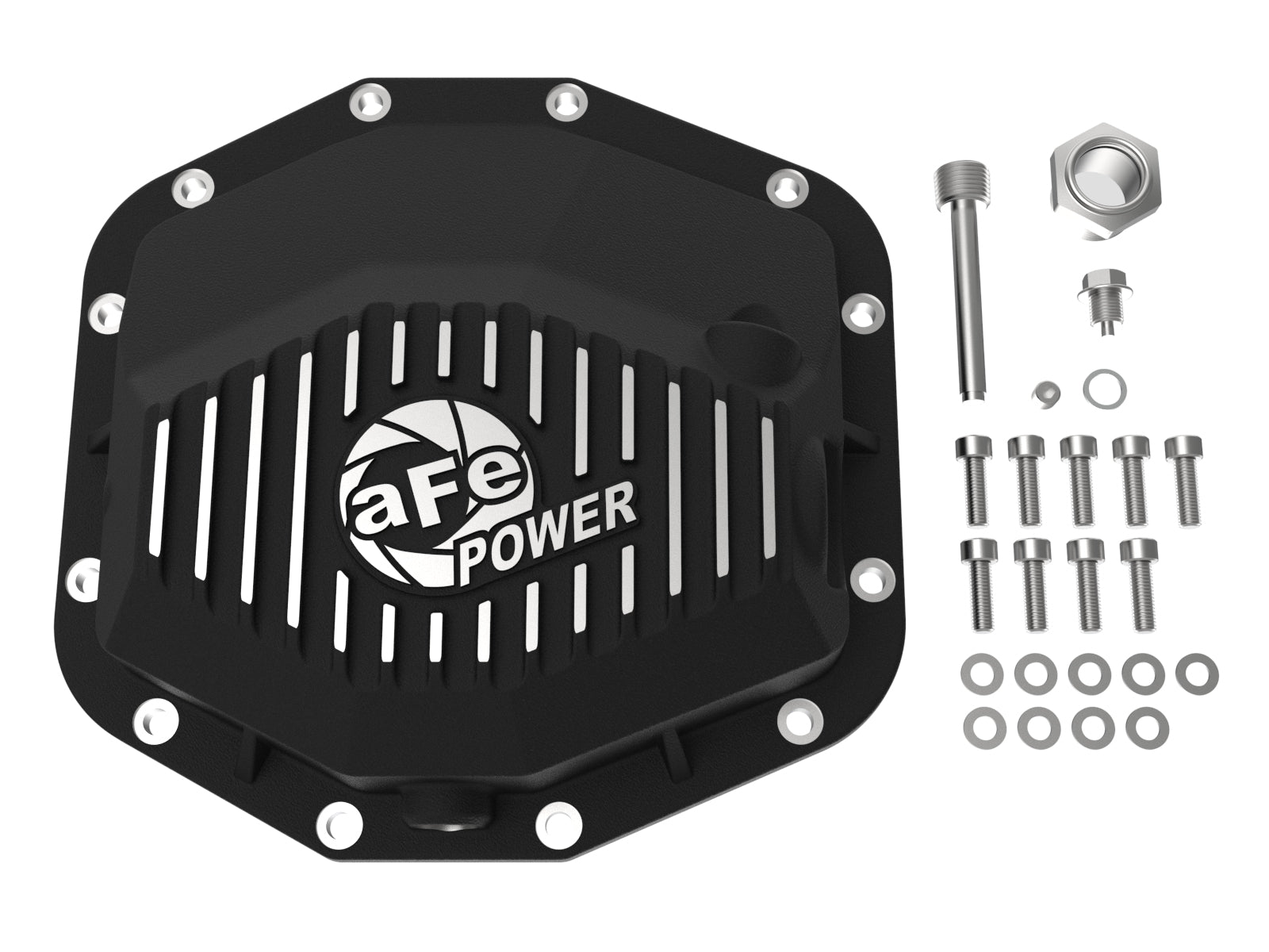 aFe Pro Series Rear Diff Cover Black w/ Fins | Ram 1500 TRX Hemi V8 6.2L (21-22) (46-71280B)