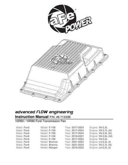 aFe Pro Series Rear Transmission Pan | Ford F-150 (17-24) 10R60/10R80 (46-71330B)