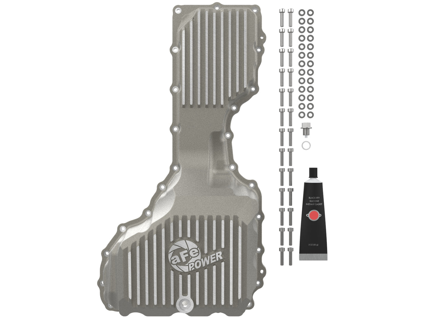 aFe GM Diesel 20-25 V8-6.6L L5P Oil Pan w/ Fins | Chevy Silverado 2500/3500, GMC Sierra (46-71370A)