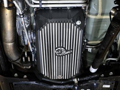 aFe GM 20-25L6.6L V8-6.6L Trans Pan w/ Fins | Silverado 2500/3500 HD, Sierra 3500 HD (46-71380B)