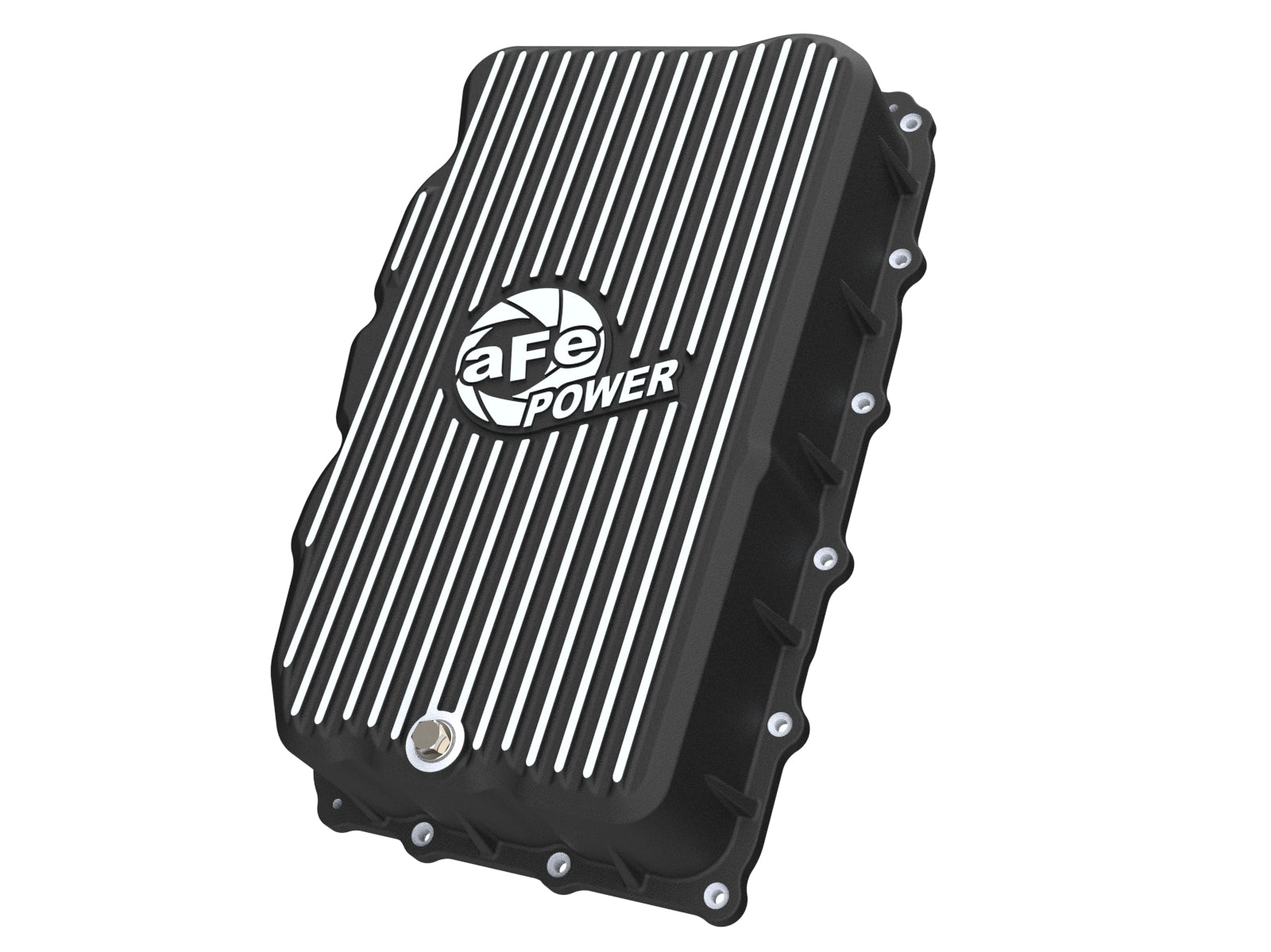 aFe 46-71420B GM L6 3.0L Transmission Pan Black Machined Fins For GM Trucks 20-26