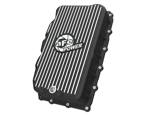 aFe 46-71420B GM L6 3.0L Transmission Pan Black Machined Fins For GM Trucks 20-26