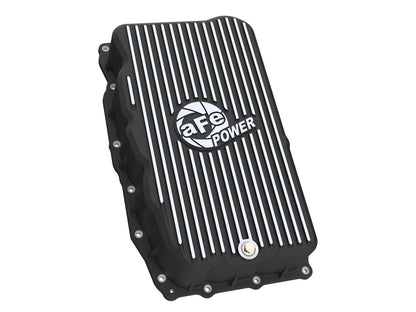 aFe 46-71420B GM L6 3.0L Transmission Pan Black Machined Fins For GM Trucks 20-26