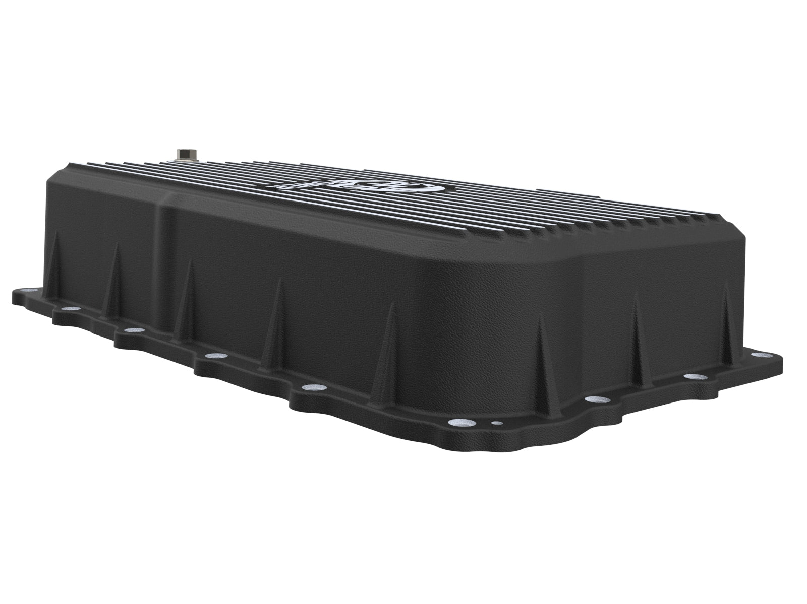 aFe 46-71420B GM L6 3.0L Transmission Pan Black Machined Fins For GM Trucks 20-26
