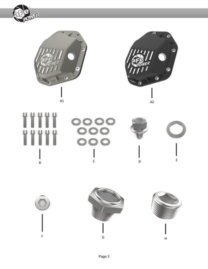 aFe 19-25 GM Trucks Front Diff Cover - Black w/ Machined Fins