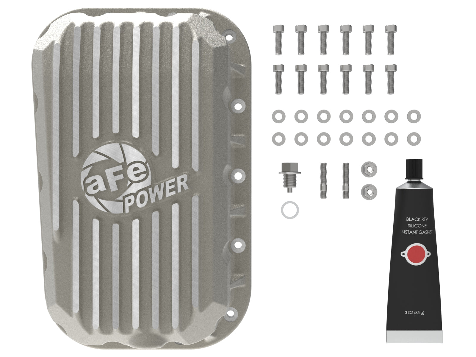 aFe POWER Street Series Engine Oil Pan Raw w/ Machined Fins Jeep Wrangler (JK) 12-18 V6-3.6L