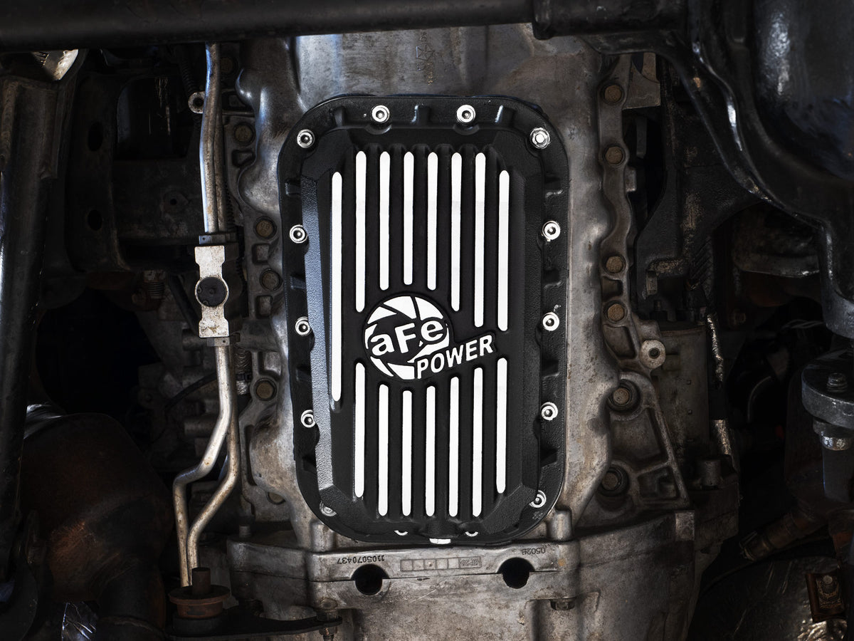 aFe POWER Pro Series Engine Oil Pan Black w/ Machined Fins Jeep Wrangler (JK) 12-18 V6-3.6L