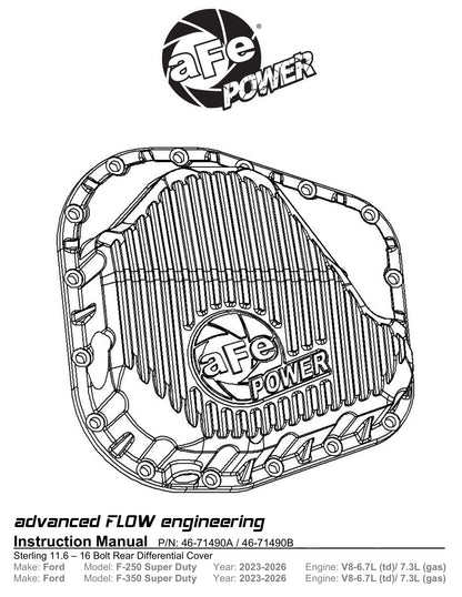aFe 46-71490A Street Series Diff Cover Raw F-250/350 23-26 Sterling 11.6
