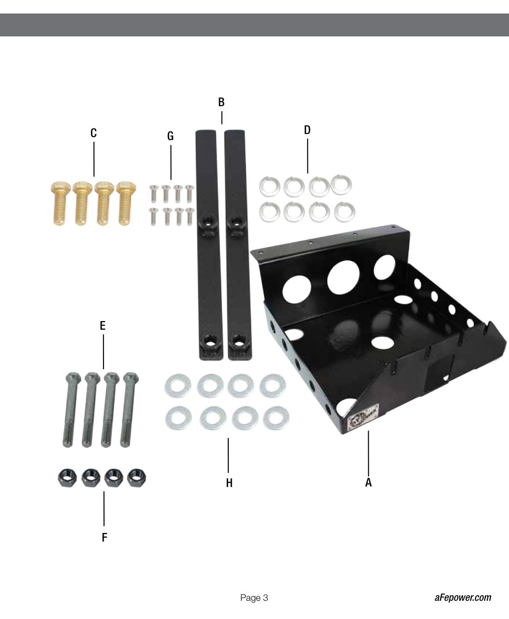aFe Glide Guard On-Board Air Compressor Mount | Jeep Wrangler JK V6 3.6L-3.8L (07-14) (46-79001)