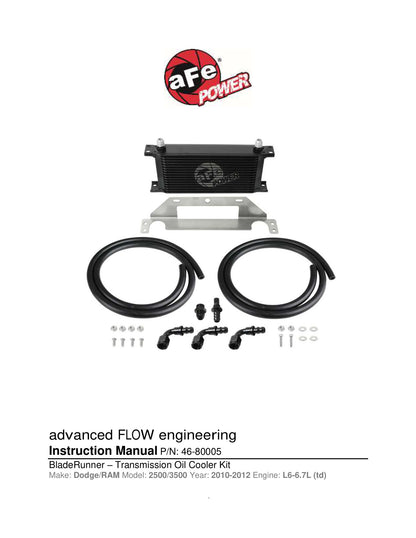 aFe Bladerunner Auto Trans Oil Cooler Kit | Ram Diesel Trucks L6 6.7L (10-12) (46-80005)