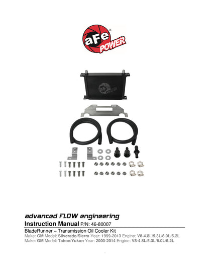aFe Bladerunner Auto. Transmission Oil Cooler Kit 99-13 Chevrolet Silverado 1500