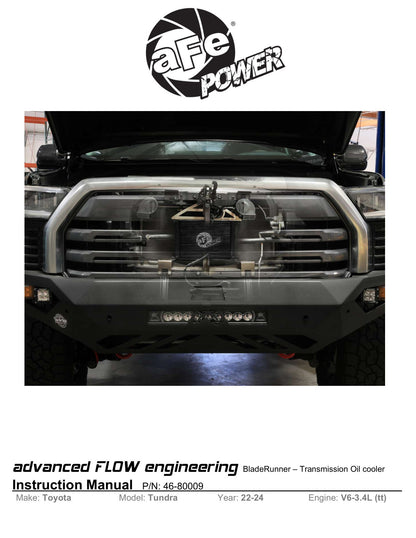 aFe BladeRunner Transmission Oil Cooler Kit | Toyota Tundra (22-24) (46-80009)