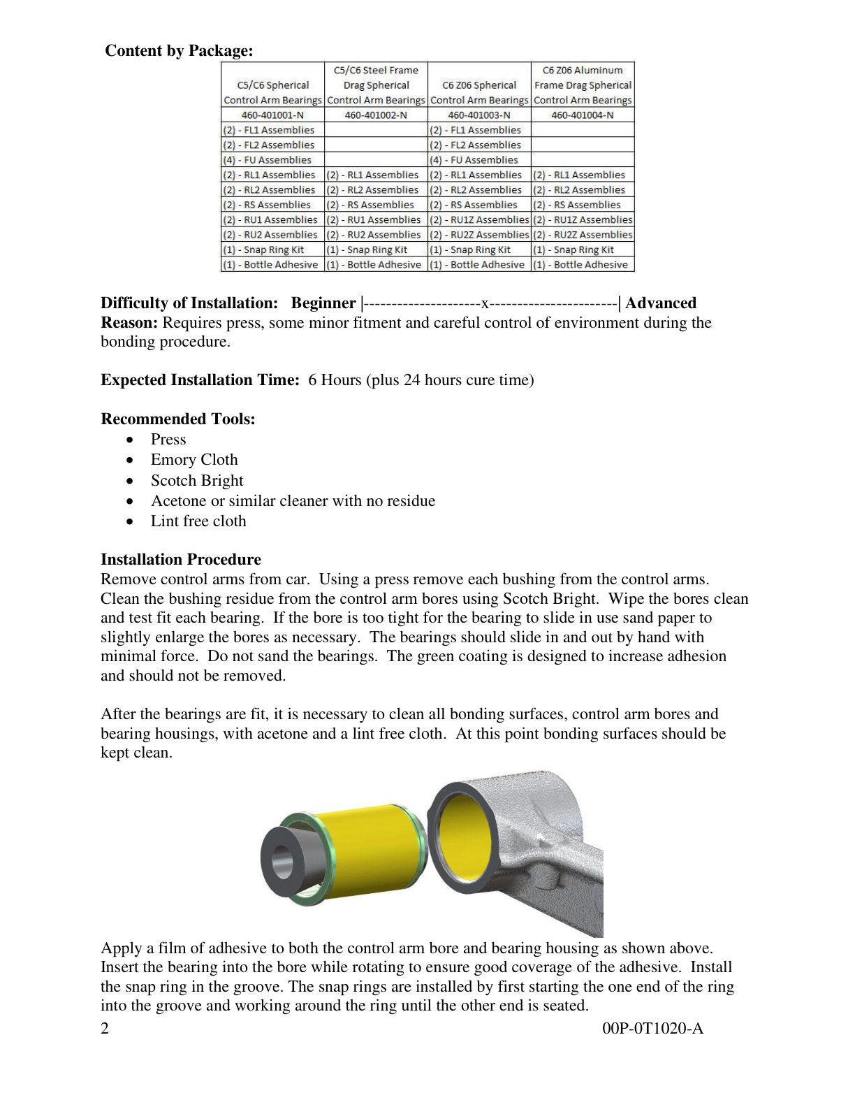 aFe PFADT Steel Frame Spherical Control Arm Bearings | Corvette (97-13) (460-401001-A)