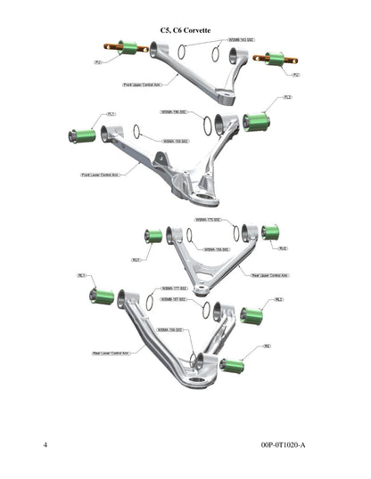 aFe PFADT Steel Frame Spherical Control Arm Bearings | Corvette (97-13) (460-401001-A)