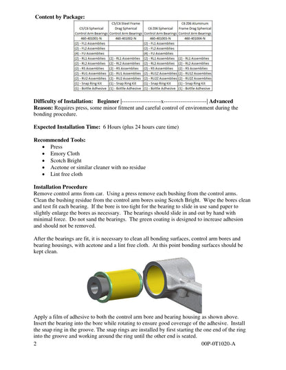 aFe PFADT Series Solid Spherical Control Arm Bearings | Chevy Corvette C6 Z06 (06-13) (460-401003-A)