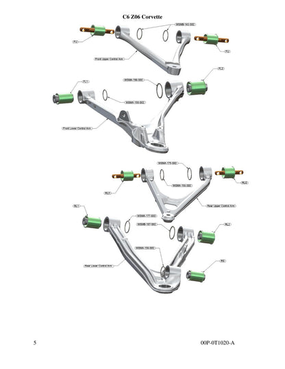 aFe PFADT Series Solid Spherical Control Arm Bearings | Chevy Corvette C6 Z06 (06-13) (460-401003-A)