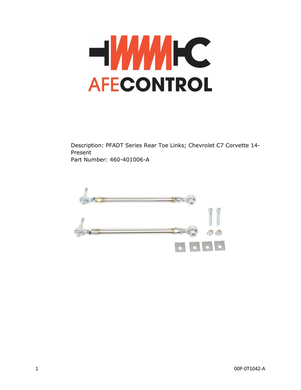 aFe Control Series Rear Toe Link | Chevrolet Corvette C7 (14-17) (460-401006-A)