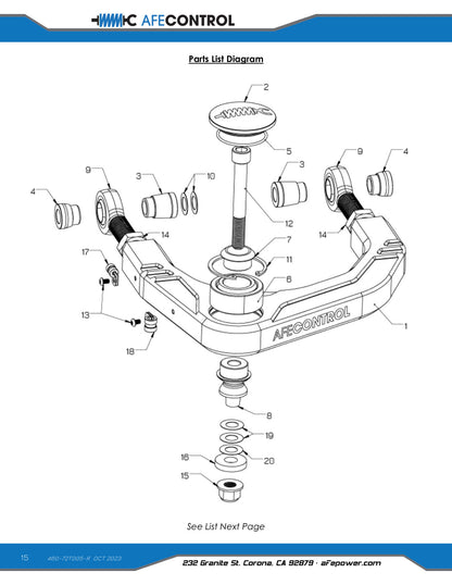 aFe Billet UCA | Toyota Tacoma (05-23) (460-72T005-R)