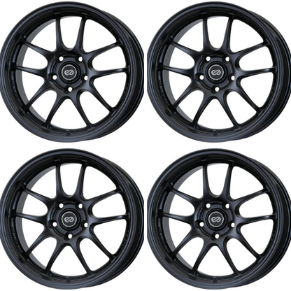 (set of 4) Enkei PF01 Matte Black | 17x7" +38mm | 4x100mm Wheel